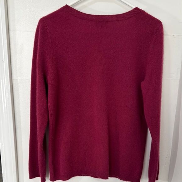 Talbots Deep Fuchsia Sweater 100% Cashmere - Picture 2 of 5